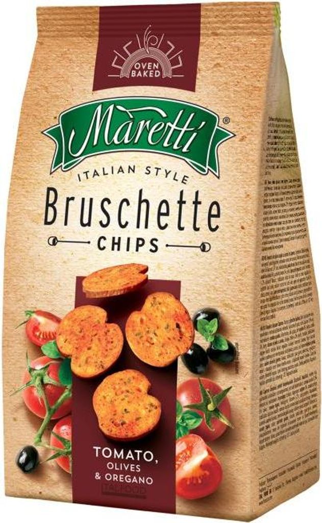 Maretti Bruschette Chips mit Tomate Olive und Oregano Produktbild 