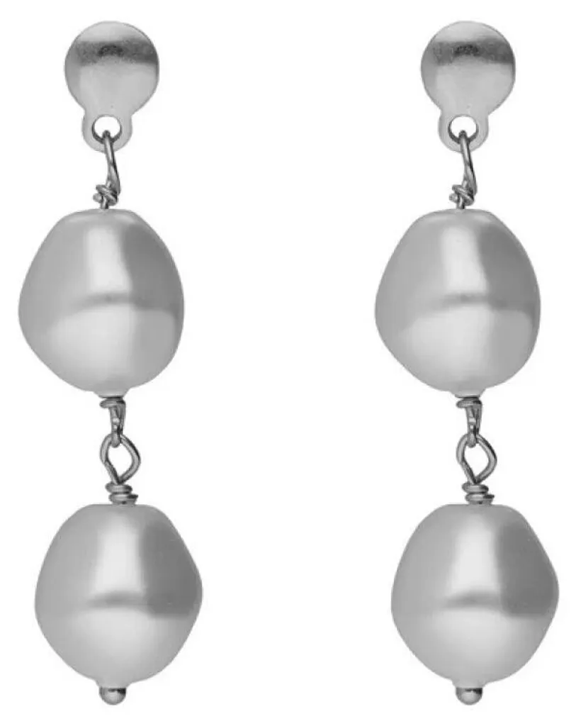 Boucles d'oreilles pendantes en argent et perles Sera A5560-00HT