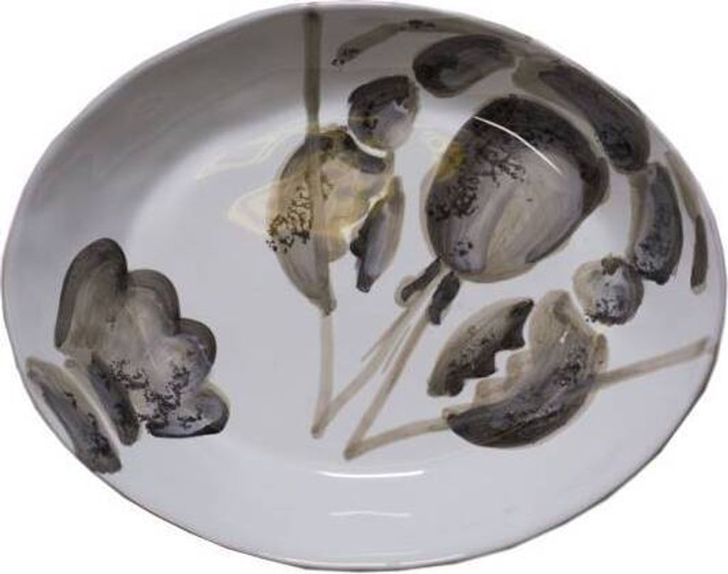 Pastateller MARINA ARAGOSTA Hummer oval 20x26cm weiß grau Keramik Virginia Casa
