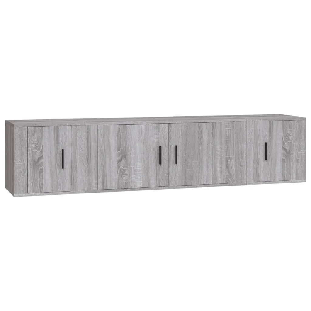Set 3 Mobili Porta TV Grigio Sonoma vidaXL Legno Ingegnerizzato Design