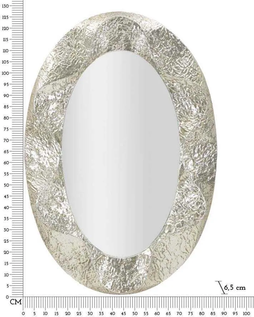 Miroir mural métal argenté 128 cm : la solution pour murs sombres - 3