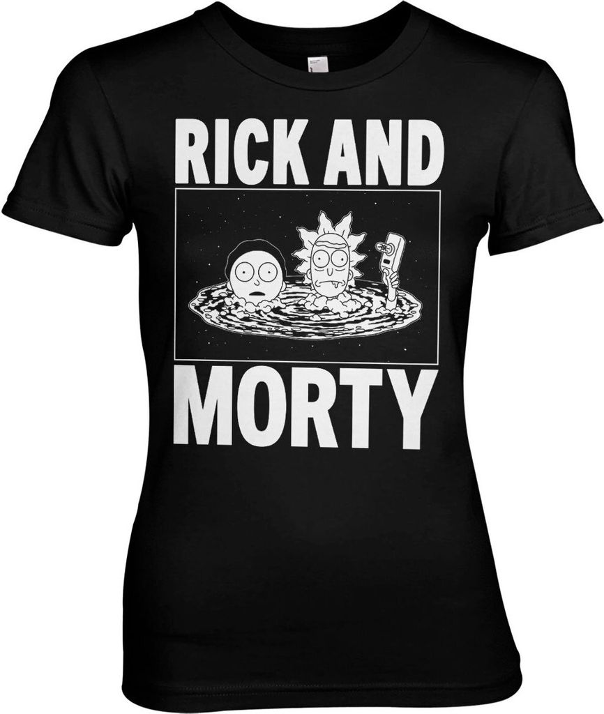 Rick And Morty Girly Tee - Large - Black