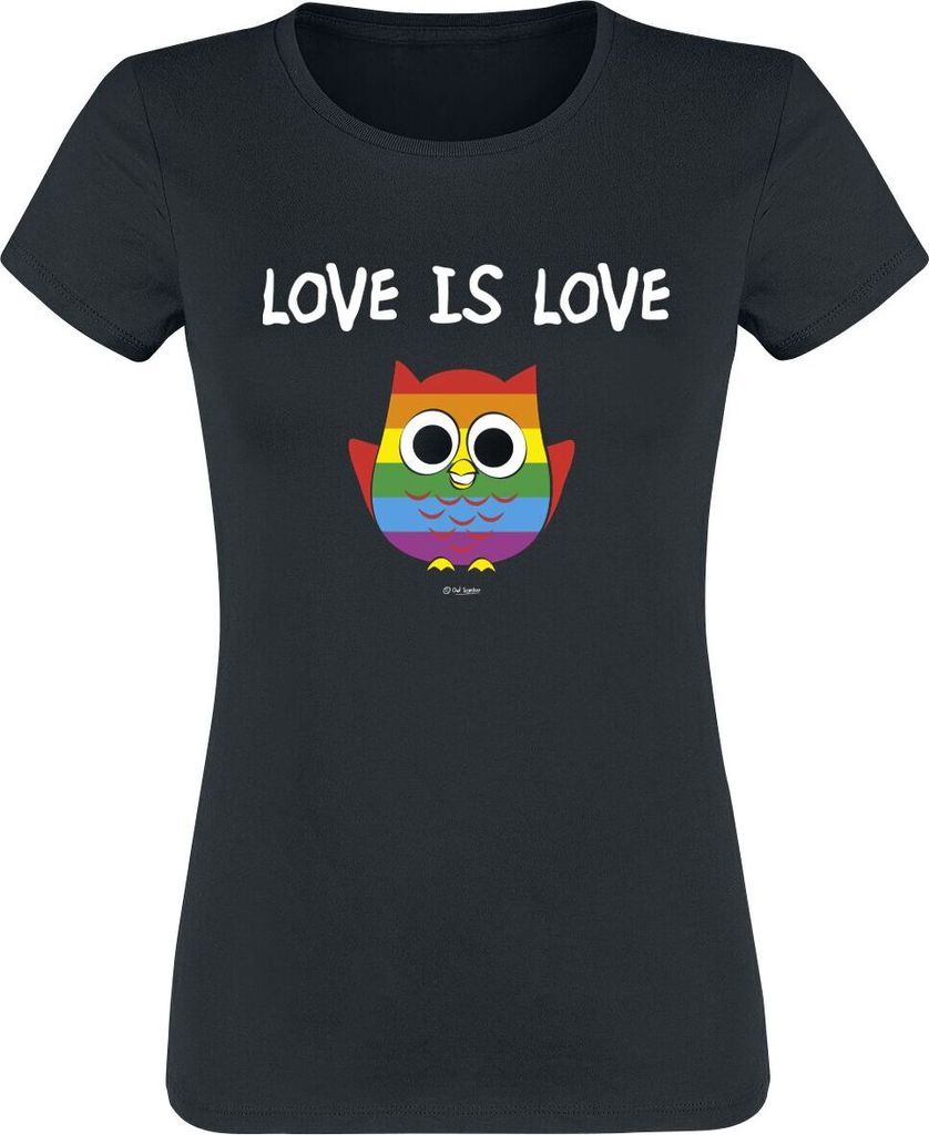 Tierisch T-Shirt Damen Rainbow - Love Is Love schwarz M