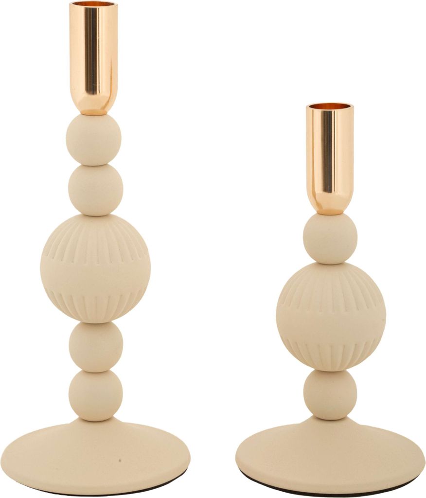 Mauro Ferretti Kerzenständer Aster Creme - 2er Set Produktbild 