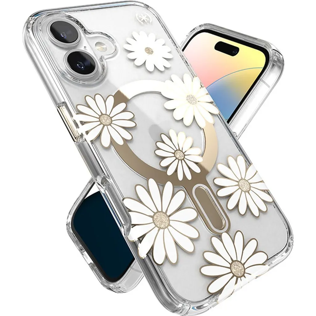 Étui de Protection iPhone 16 MagSafe Speck Presidio Lux Fleurs et Or - 17