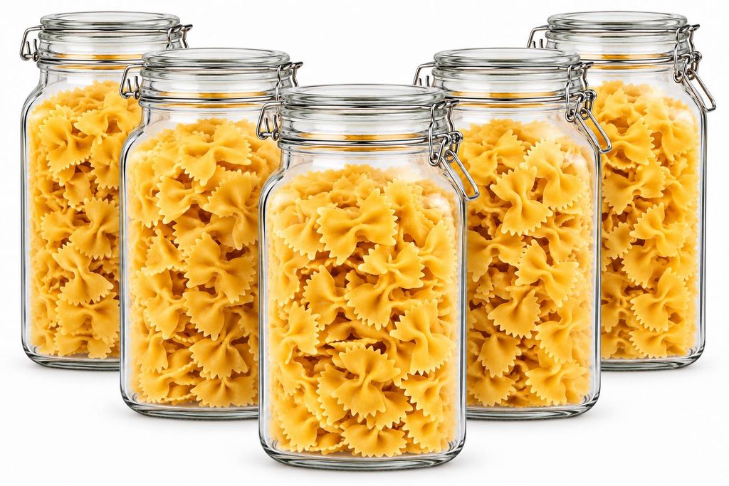 6 Einmachgläser 2 Liter mit Bügelverschluss 10 Etiketten