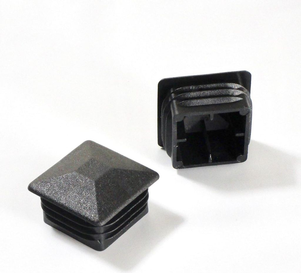 Ajile, 20 Stück, Lamellenstopfen Kunststoff Quadratisch Pyramidenform 30 x 30 mm für Zaunpfosten und Pfähle, Schwarz, ECP130x20