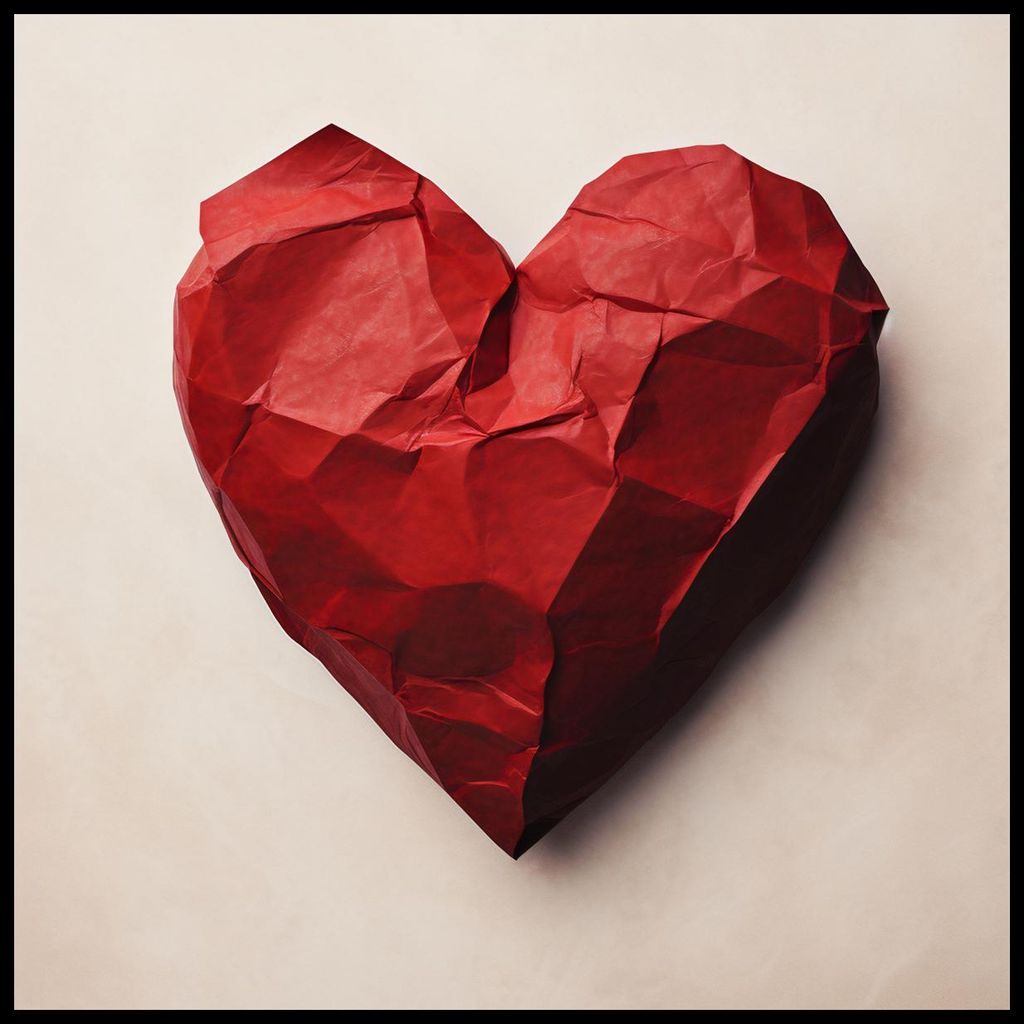 Plakat 70x70cm Gezeichnetes Herz