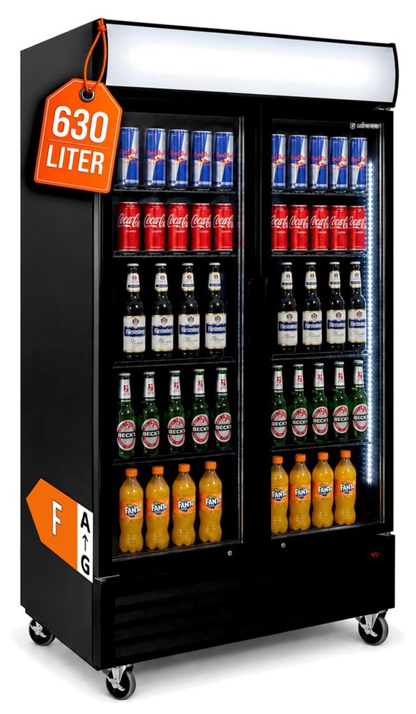 GastroHero Getränkekühlschrank ECO 630 mit Leuchtaufsatz, 2 Produktbild 
