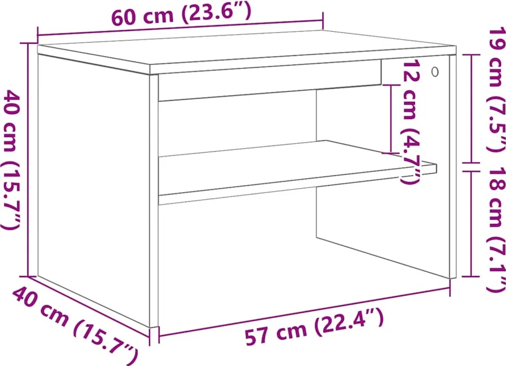 Maison Exclusive Mobile TV Rovere Affumicato 60x40x40 cm Legno - Offerta - 10