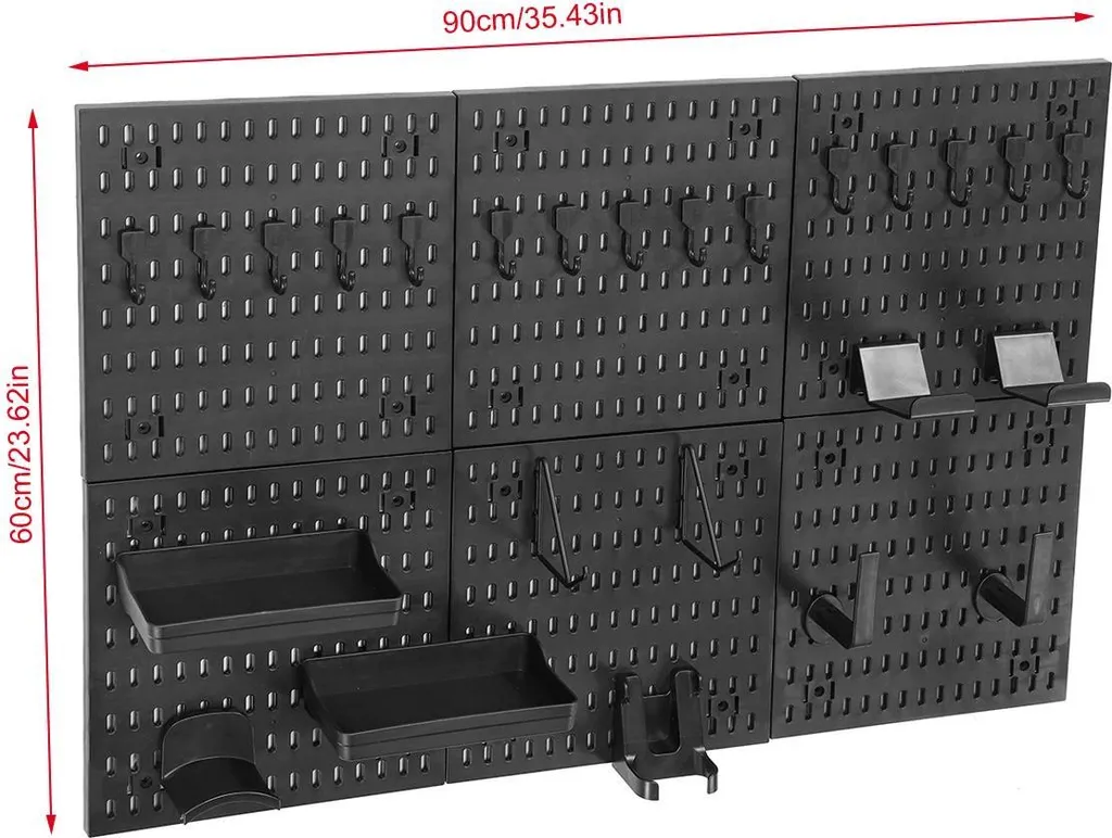 Libérez de l'Espace avec ce Panneau Perforé Pegboard Mural Noir