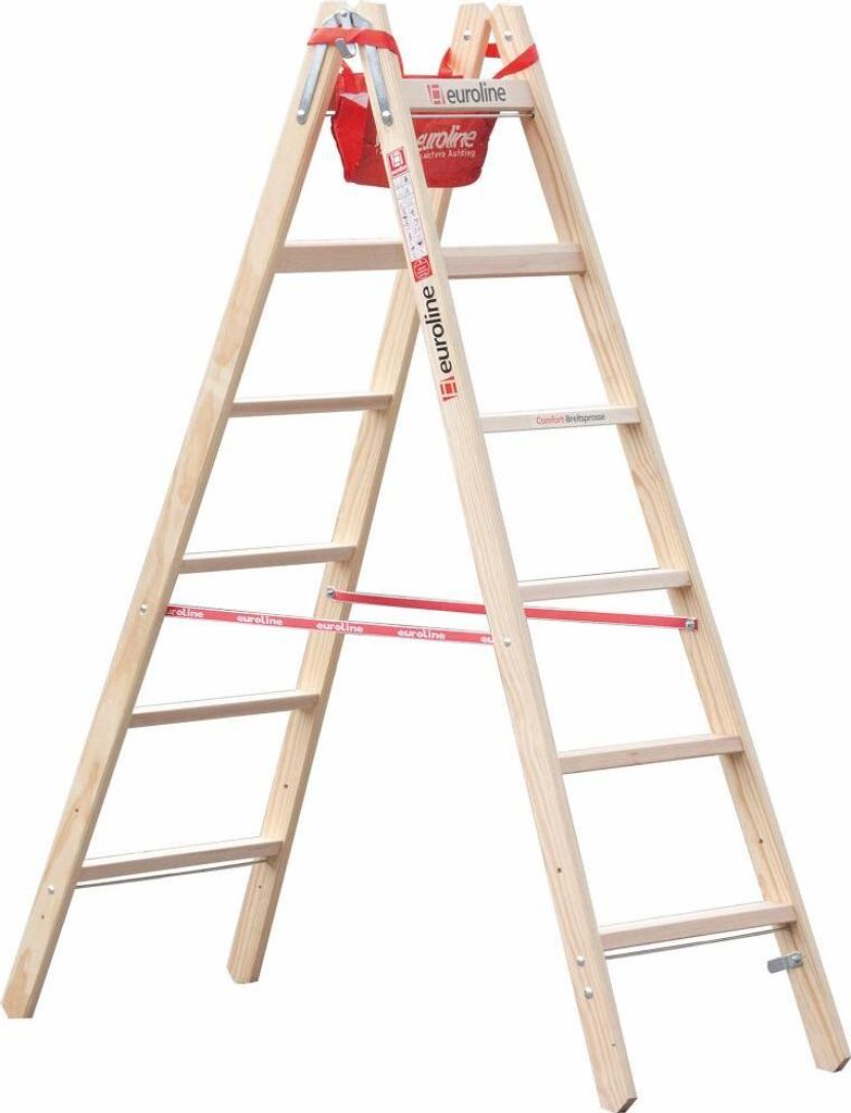 Holz-Sprossenstehleiter Comfort-Sprossen 2x6