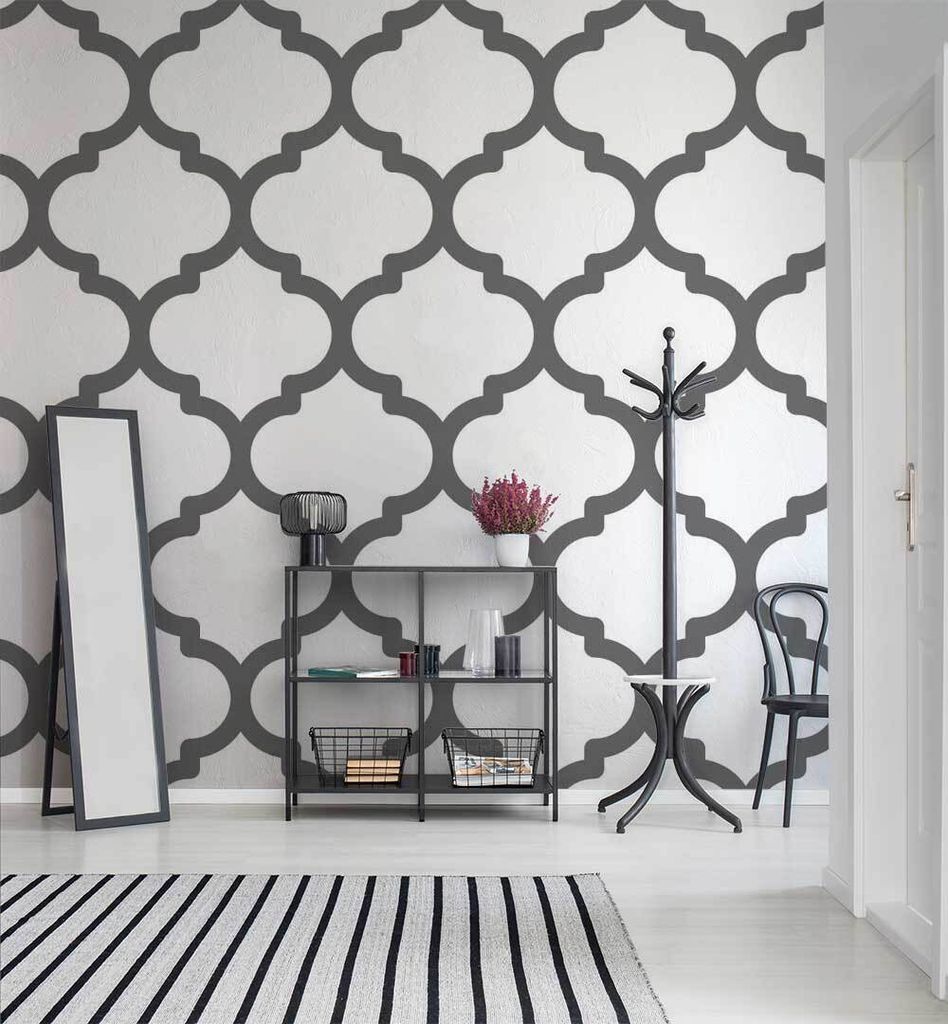 Fototapete Abstrakt sich wiederholendes Ornament Muster, Material:Premium Vlies 150g/qm, Größe Tapete:325 x 260cm