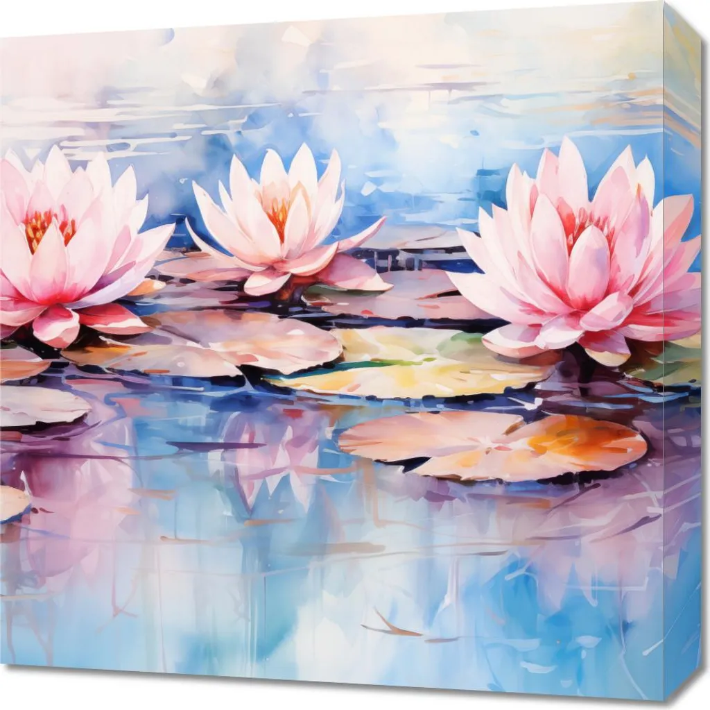 Quadro Moderno 50x50 cm Riflessi Tranquilli | Tela Arredo Casa Design