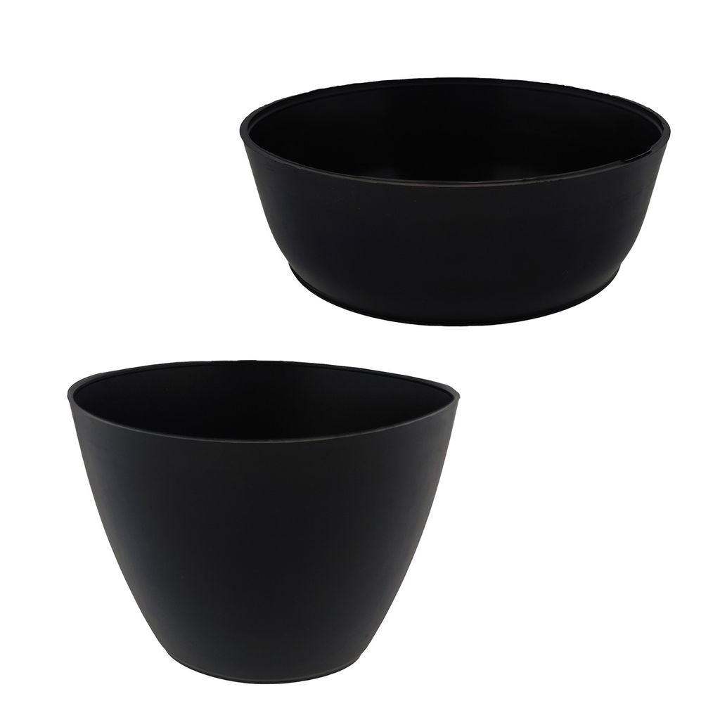 2er Set Gipsbecher Schwarz - Praktische Anrührschalen für Bau und Hobby, Robustes PVC Material
