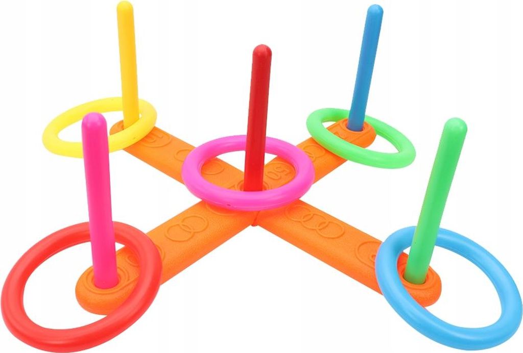 Ringo Zielwurfspiel für Kinder, Mehrspieler, 5 Ringe, 5 Stäbe, 40x17x5cm