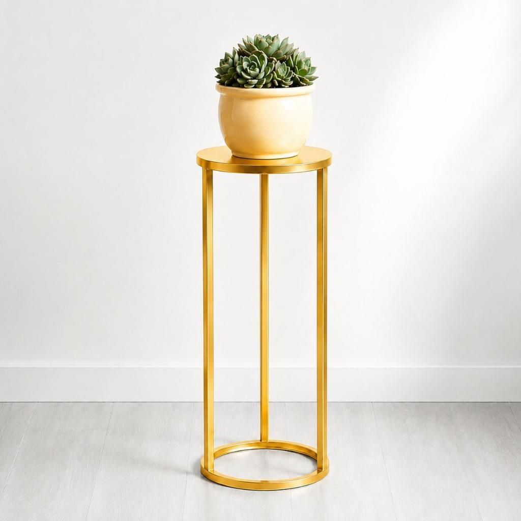 DanDiBo Blumenhocker Metall Gold Rund 50 cm Blumenständer Produktbild 