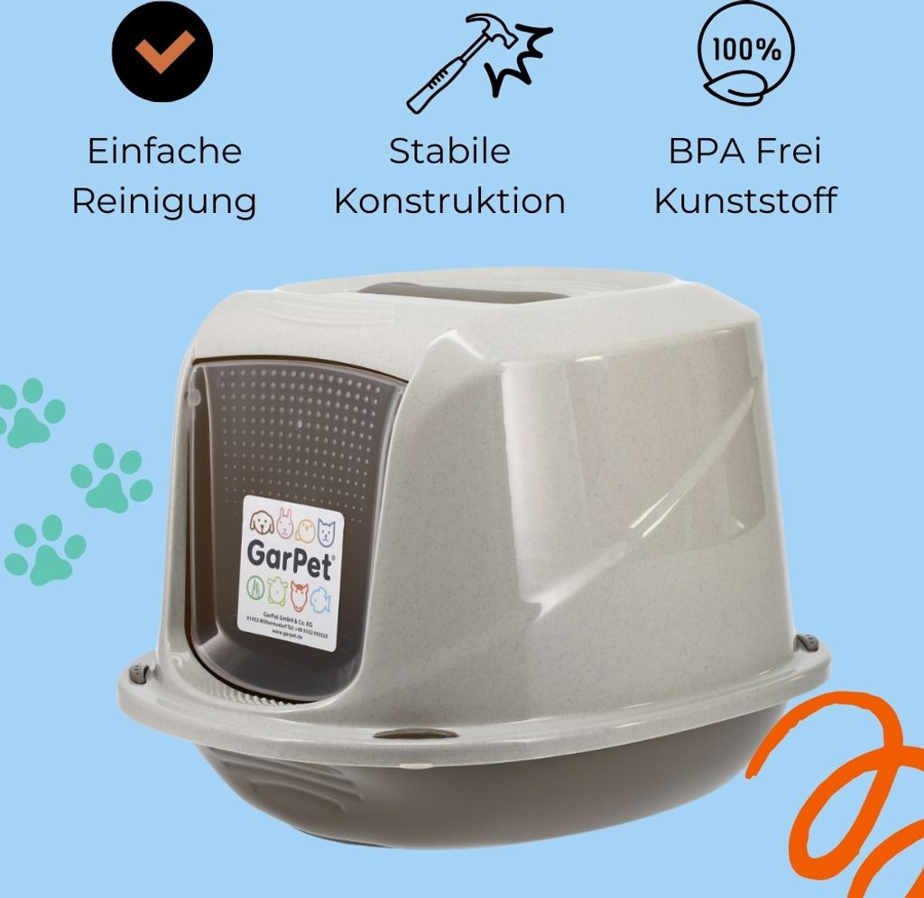 Katzenklo mit Deckel Aktivkohlefilter Katzentoilette Katzen Produktbild 5