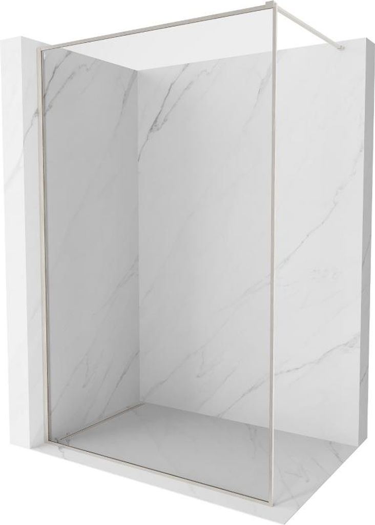 Mexen Kioto-F Duschwand Walk-in mit Rahmen 100 x 202 cm, transparent 8 mm, gebürsteter Nickel - 800-100-104-97-00