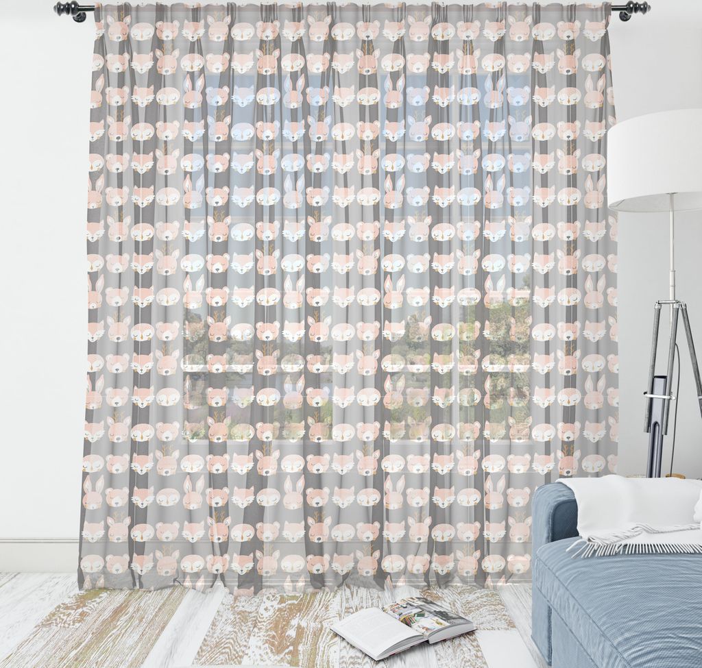 ABAKUHAUS holzig Wandteppich, Entzückende Schlafentierköpfe in Streifen Punkte oder Striche, Wohnzimmer Schlafzimmer seidiges Satin Wandtuch, 220...