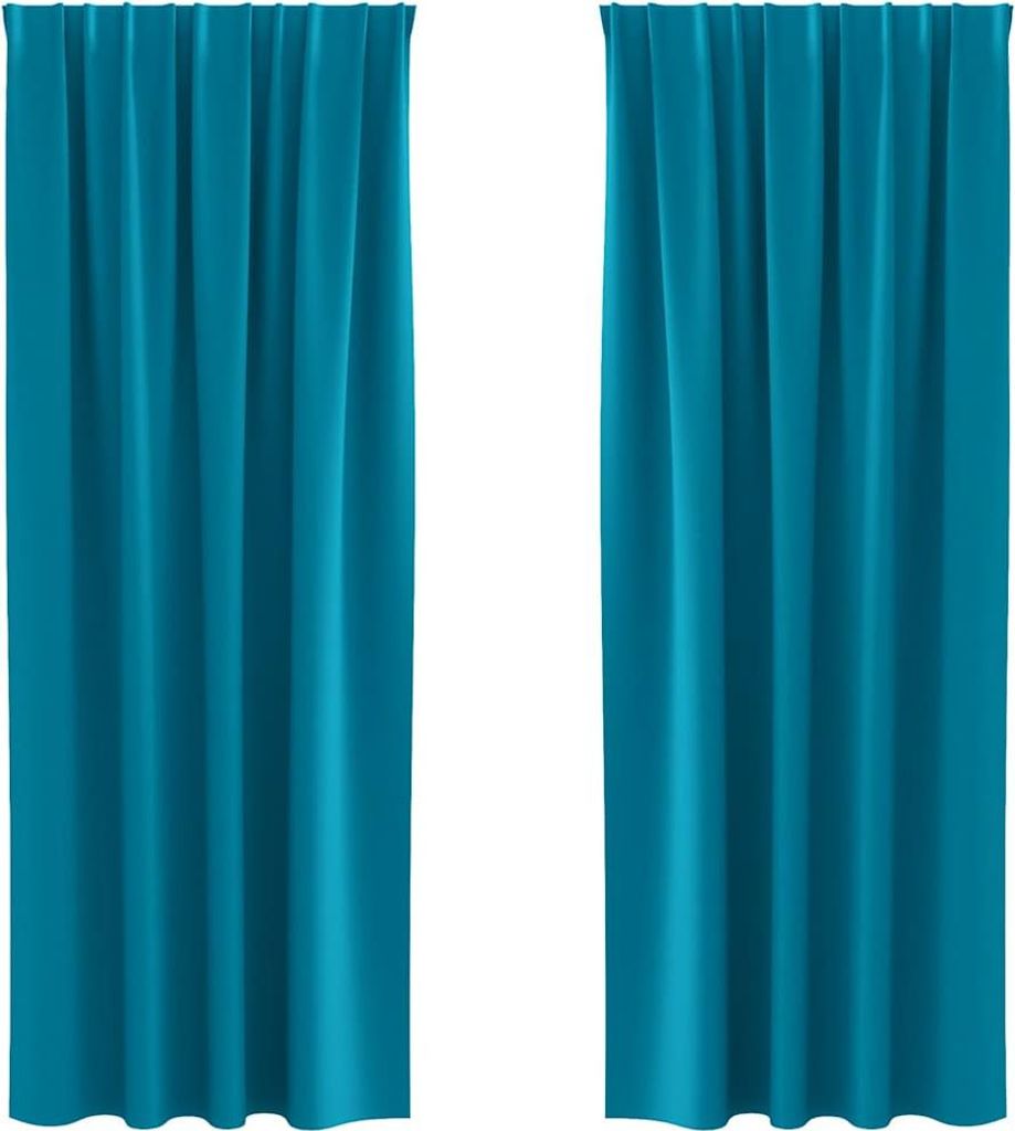 vidaXL Verdunkelungs-Vorhänge mit Ringen 2 pcs Türkis 245 x 140 cm