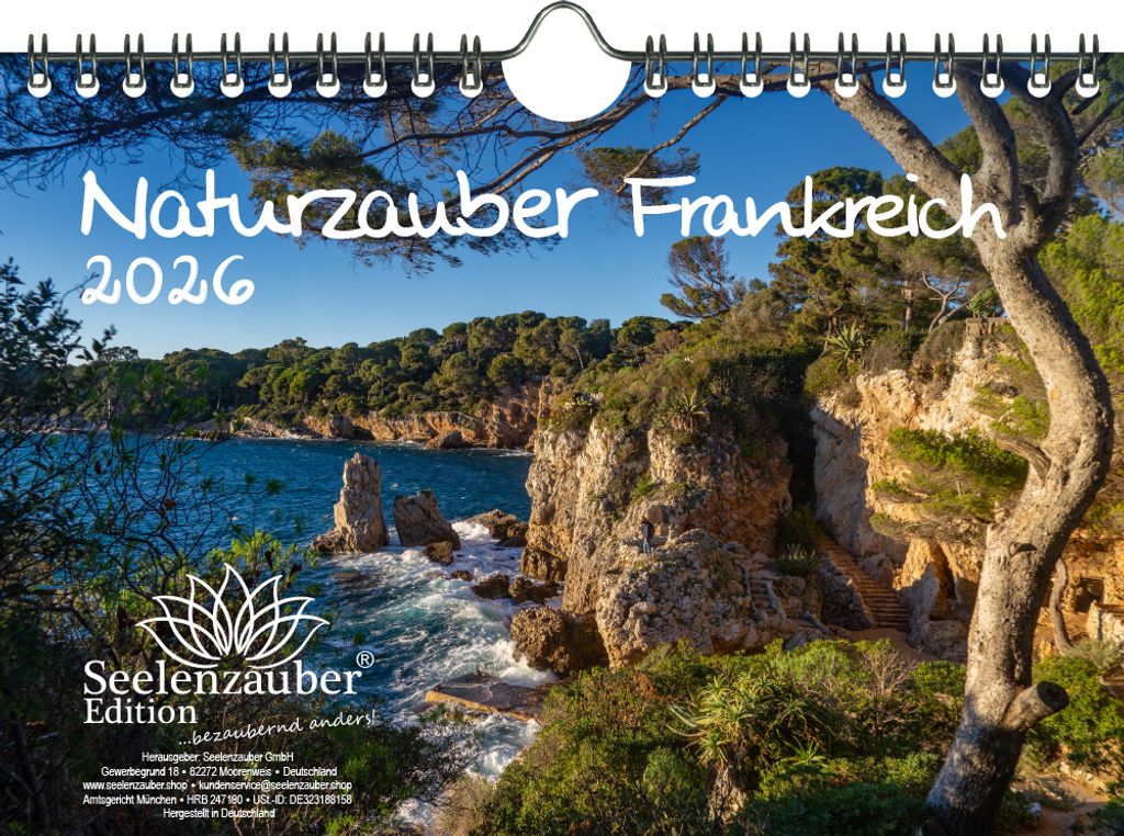 Naturzauber Frankreich DIN A5 Kalender für 2026 Urlaub Landschaft Natur - Seelenzauber