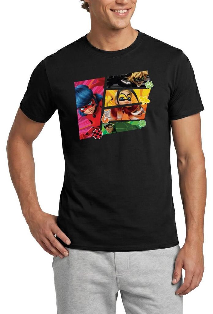 Spreadshirt Miraculous Superhelden Männer T-Shirt, L, Schwarz