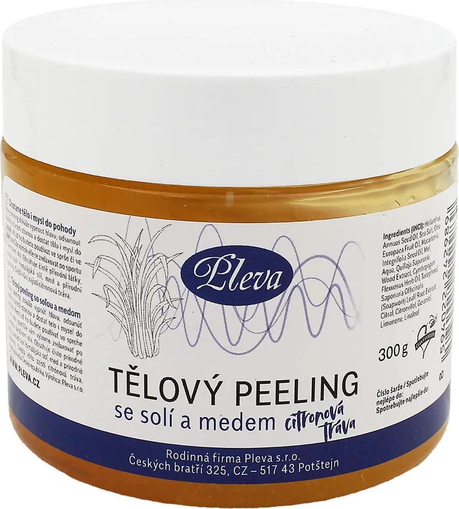 Pleva Kö rperpeeling mit Honig und Salz ( Zitronengras) 300 g