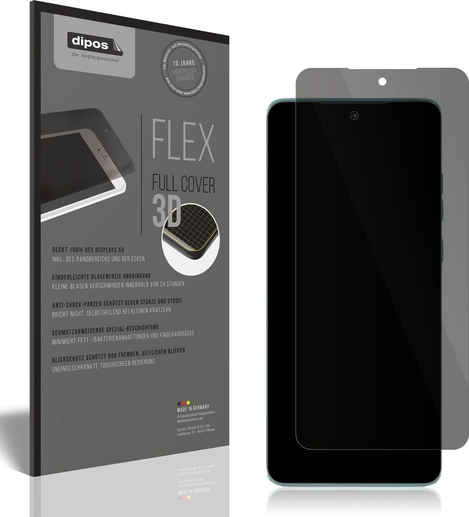 Full Cover Privacy Blickschutzfolie für Motorola Edge 60 Fusion Folie Anti-Shock