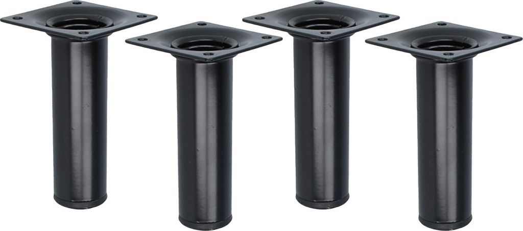 Schwarze Möbelbeine 4er Set rund ø 30mm Möbelfüße 100mm Produktbild 