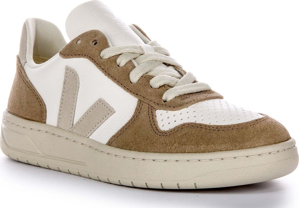 Veja V 10 ChromeFree Wildleder Damen Ledersneaker in Weiß – 5 Großbritannien - 38 EU - 7 US / Weiß