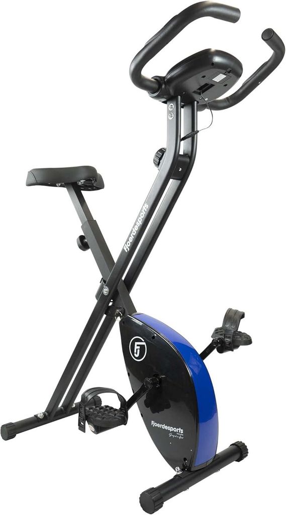 Fjoerdesports faltbarer Fahrradtrainer, Heimtrainer, Fitnessfahrrad LCD Trainingscomputer, klappbarer Hometrainer, inklusive Pulsmessung, maximales...