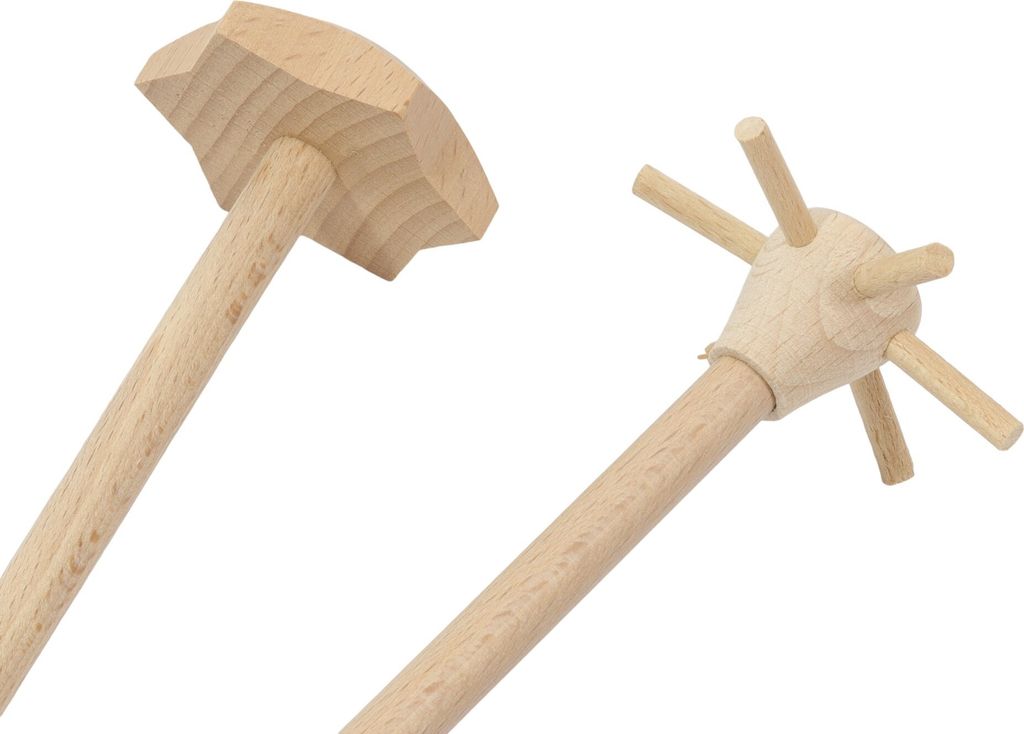 Set aus zwei Holz-Rührstäbchen aus Buchenholz