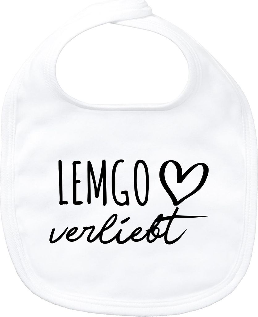Huuraa Baby Lätzchen Lemgo verliebt White Klettverschluss Baumwolle Latz Geschenkidee
