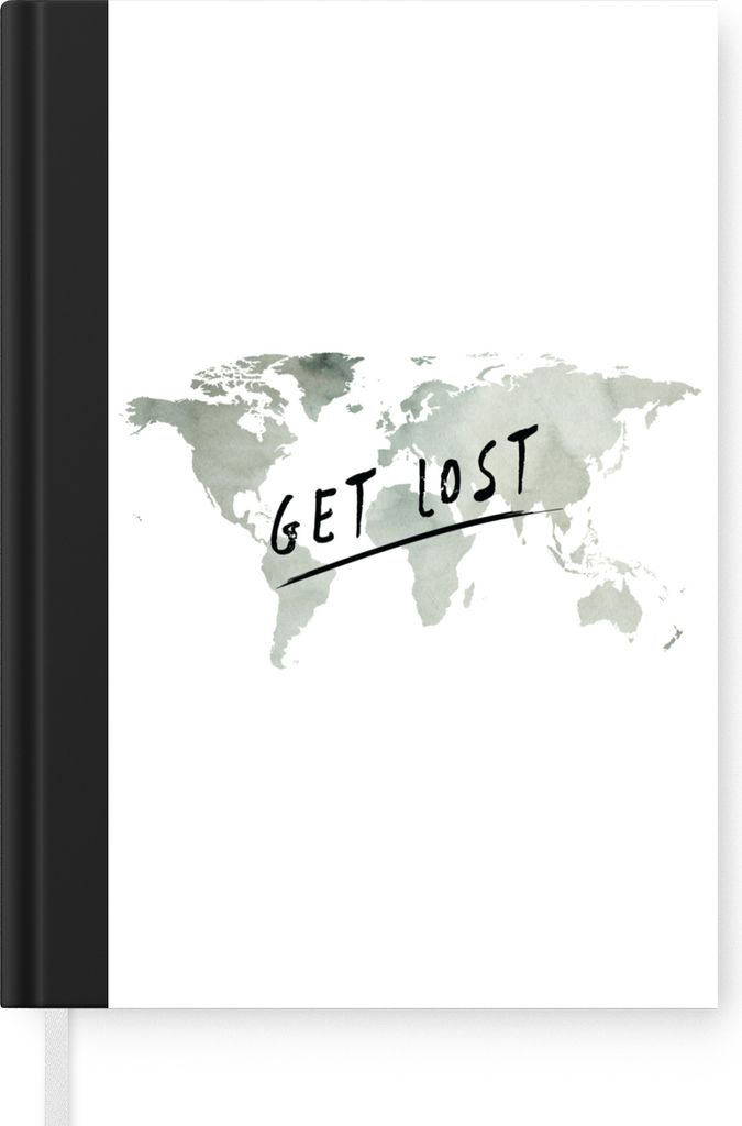 MuchoWow Notizbuch Tagebuch Haushaltsbuch Notebook A5 Weltkarte - Zitate - Aquarell - Notizblock - Notizheft - Notebook - Schreibblock - Papier