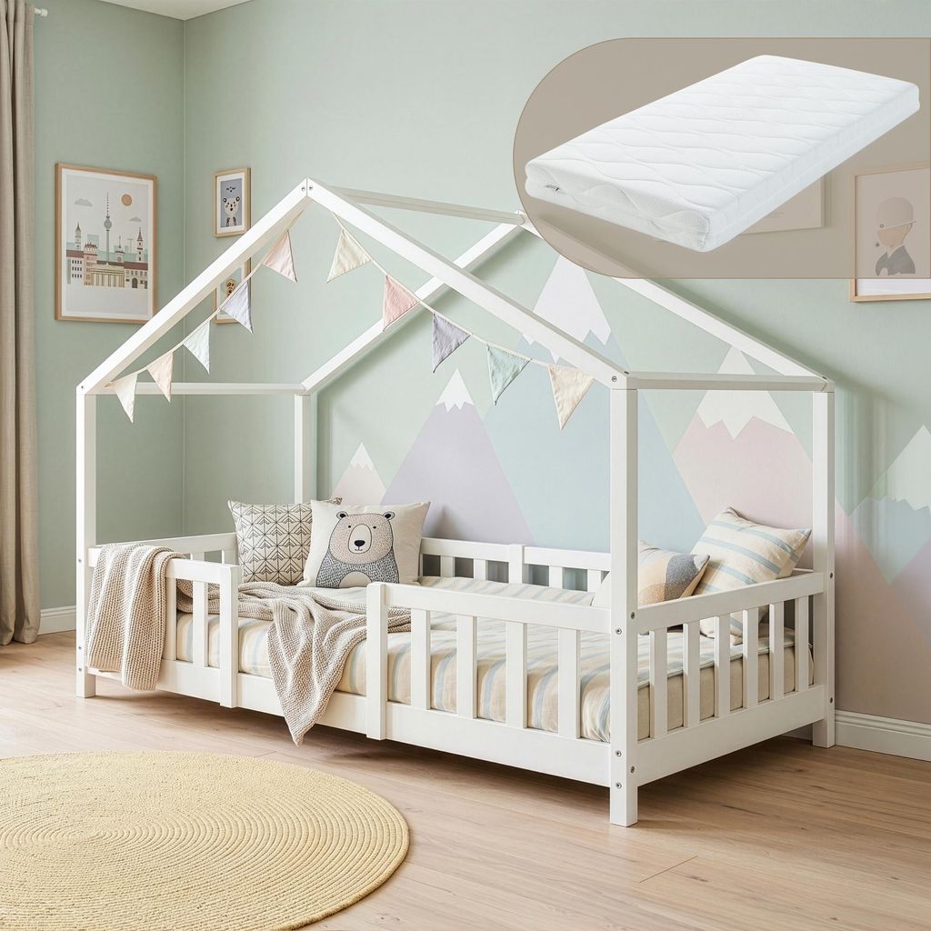 Letto per bambini 'Treviolo' con materasso e protezione Immagine del prodotto 