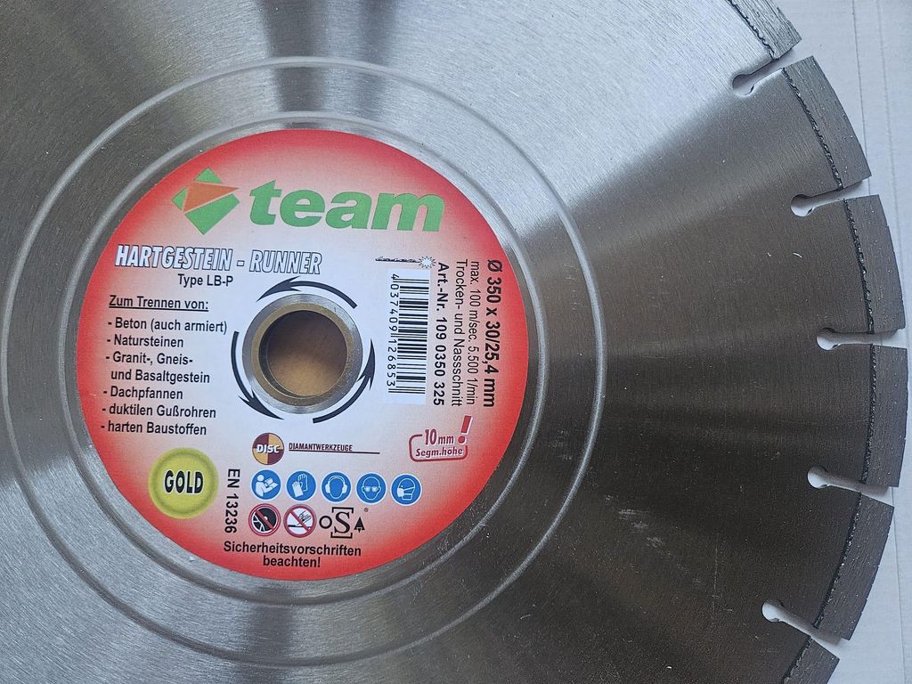 Disc Diamant Trennscheibe Hartgestein Runner LB-P 350 x 30/25,4 mm Beton Granit Gestein