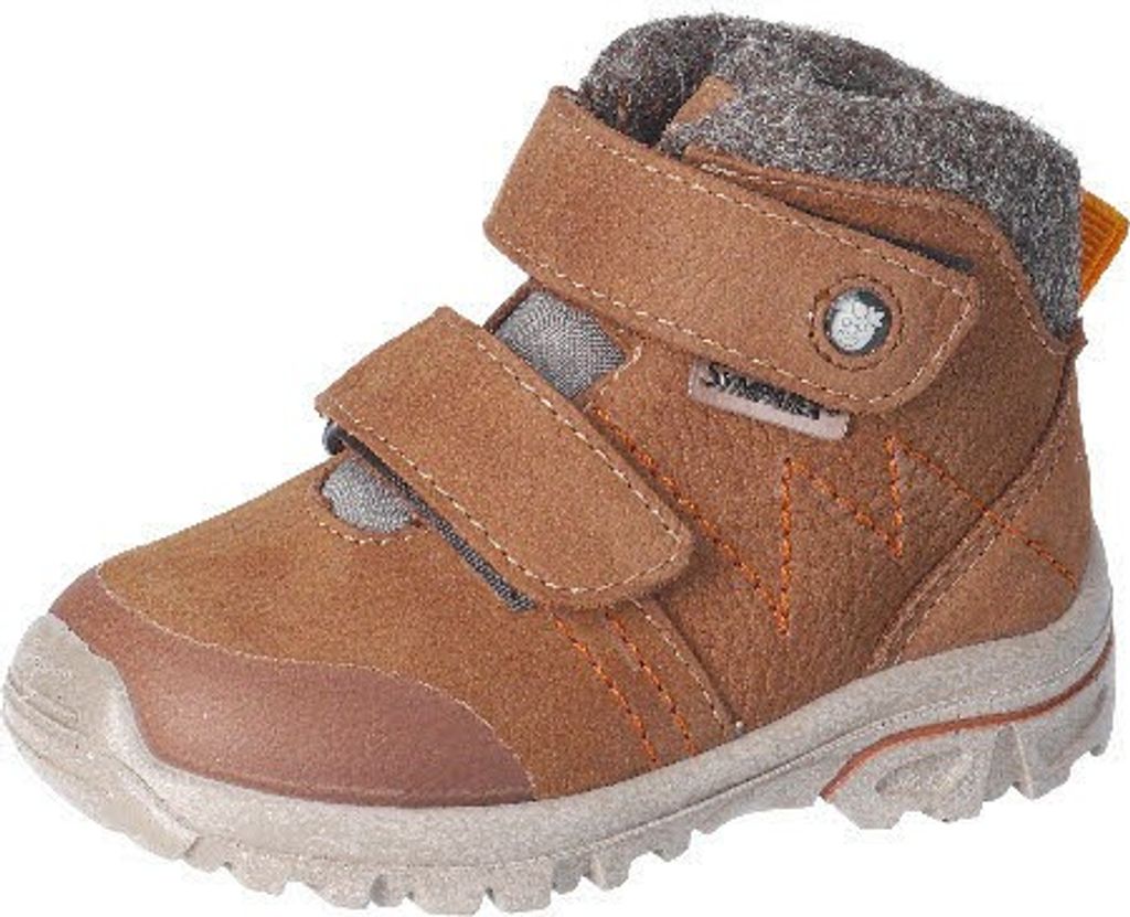 RICOSTA Boots DARIO von PEPINO für die ersten Schritte im Schnee Echtleder/Textil Klettverschluss Warmfutter Jungen curry Braun Größe 24