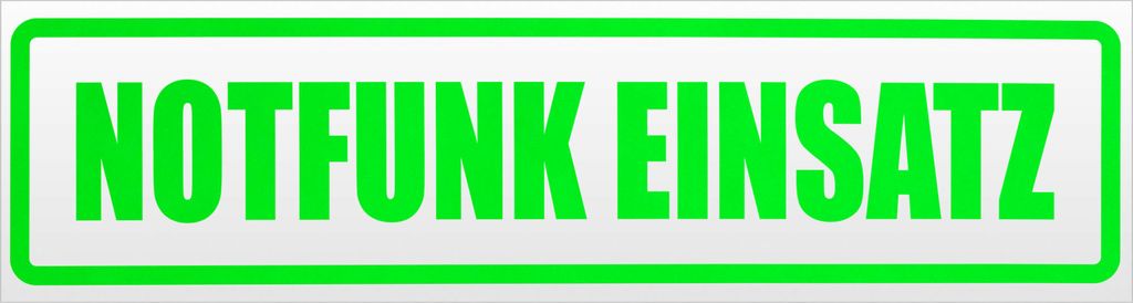 Kiwistar Notfunk Einsatz Magnetschild Schild magnetisch - 60cm Neongrün - Magnetfolie für Auto PKW Kfz