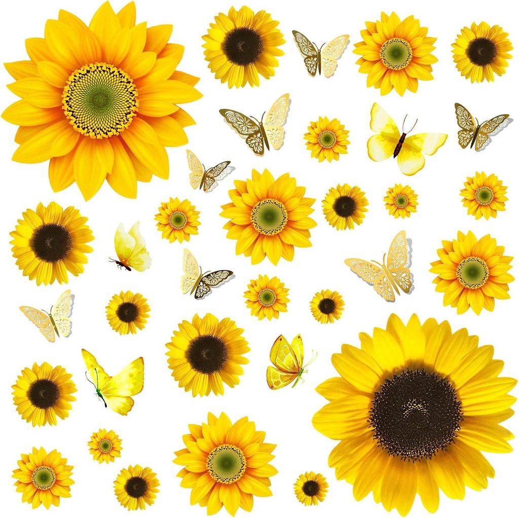 Sonnenblumen-Wanddekoration – 27 Stück Produktbild 