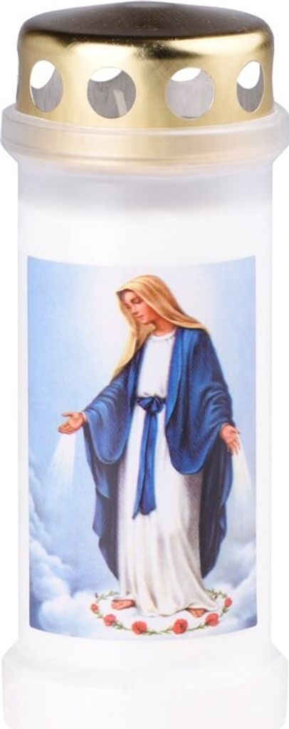 Lampička hřbitovní plast MARY d7x17cm, kovové víčko Obrázek produktu 