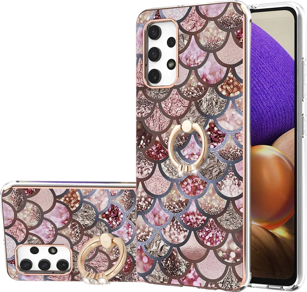 Custodia Protettiva Samsung A32 4G TPU Antiurto con Anello Caffè