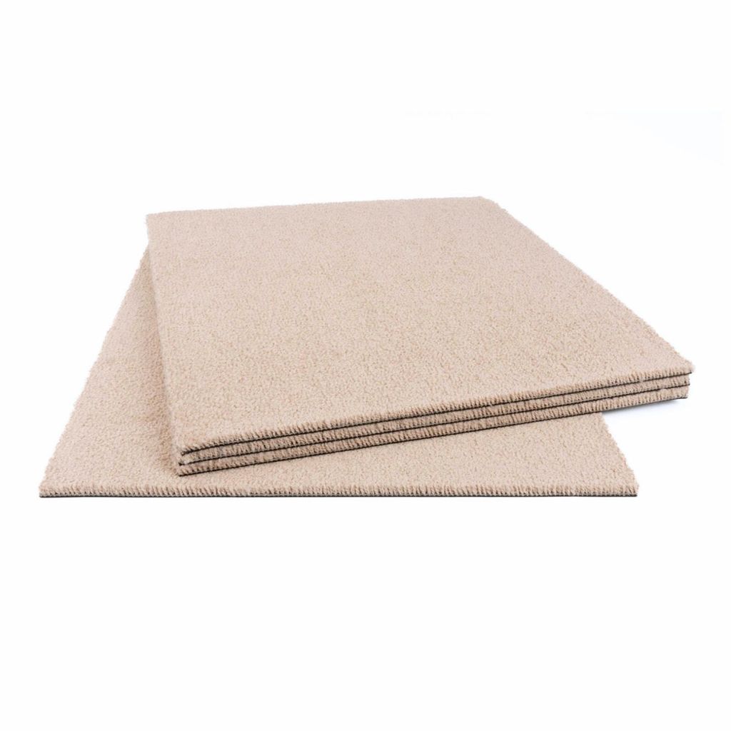 Velours Teppich Fliesen Crème Beige Teppichfliesen Produktbild 