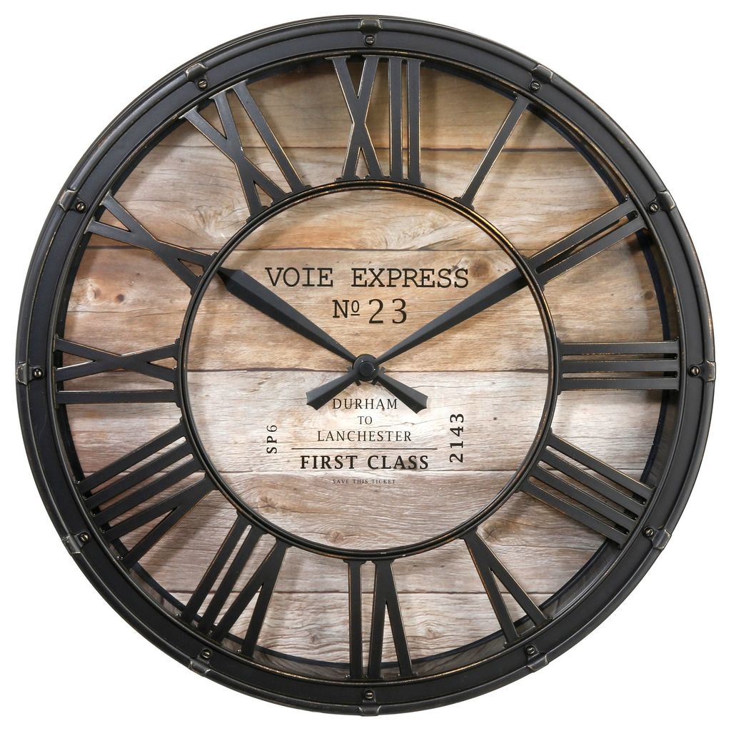 Horloge murale vintage marron 39 cm Image du produit 