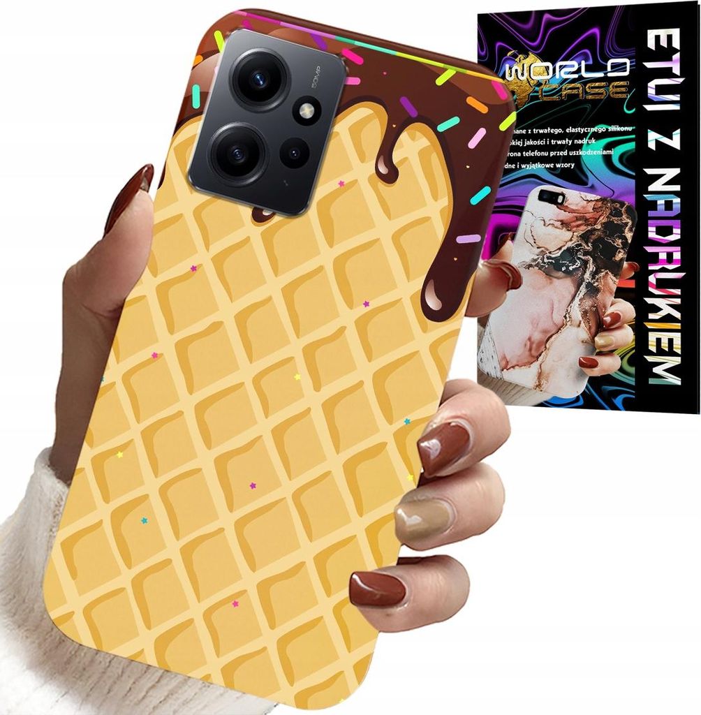 Hülle Für Xiaomi Note 12 4G - Mit Schokoladenüberzogenem Waffelmotiv
