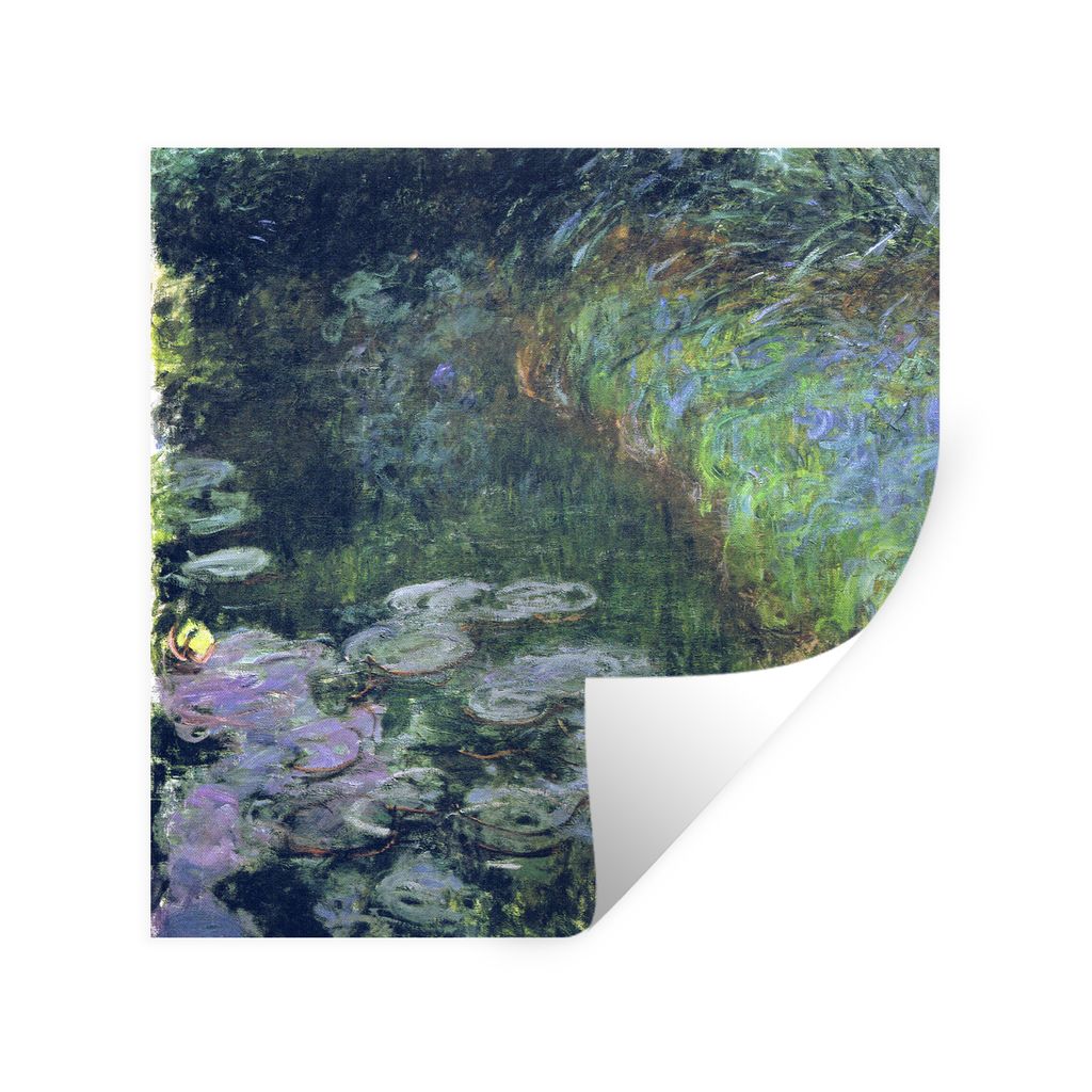 MuchoWow Wandtattoo Wandsticker Wandaufkleber Seerosen - Claude Monet 50x50 cm Selbstklebend und Repositionierbar - Selbstklebend - Fototapeten