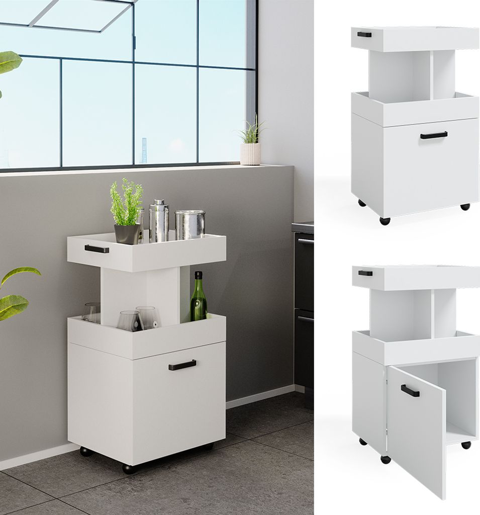 Vicco Pojemnik na rolkach Kamber, 50 x 89 cm, Biały Zdjęcie produktu 2