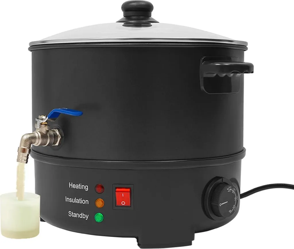 Cuve à cire inox 8L avec thermostat réglable et couvercle verre trempé