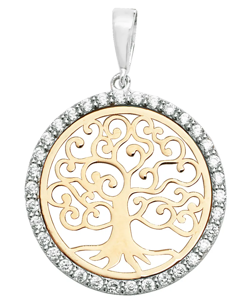 Pendentif Arbre de Vie Or 375/1000 et Zirconium TRS20484 pour Femme