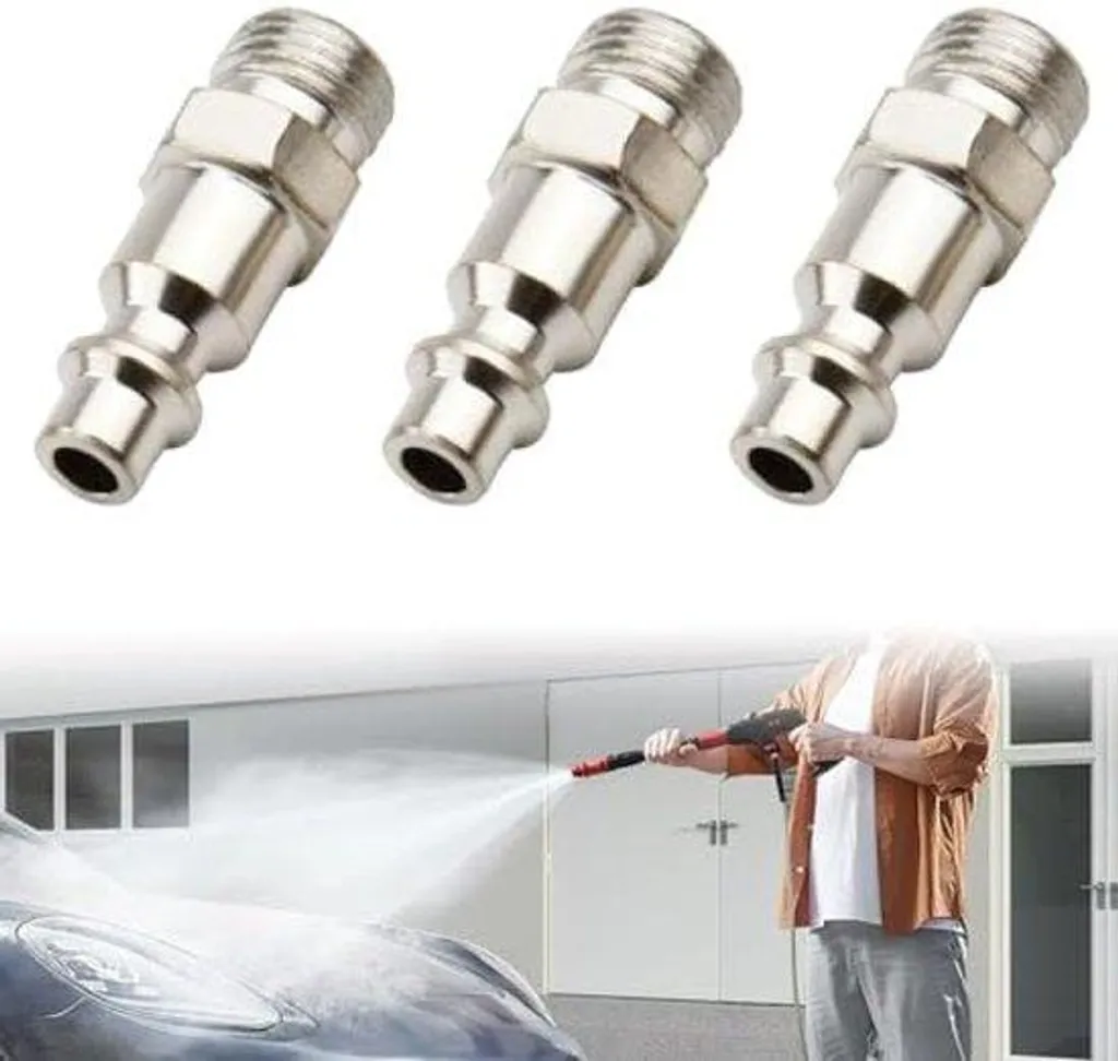 Connecteur air comprimé 1/4 pouce pour outils pneumatiques - Lot de 3